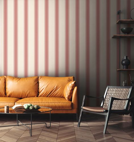 Designer wallpaper Michalsky stripes red cream 39983-1