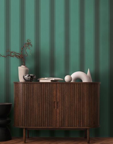 Designer wallpaper Michalsky stripes green black 39983-4