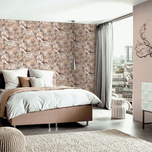 Non-woven wallpaper landscape brown beige 10433-32