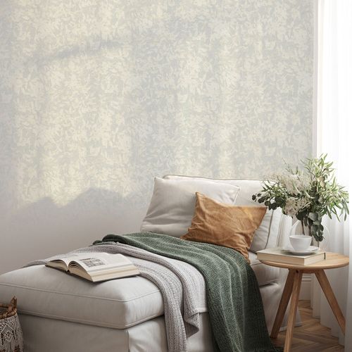 Non-woven wallpaper floral grey cream 10435-10