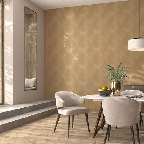 Non-woven wallpaper brush look gold metallic 10403-30