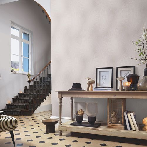 Non-woven wallpaper brush look brown grey metallic 10403-37