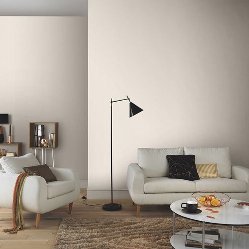 Non-woven wallpaper plain lines cream metallic 10437-14