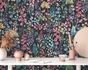 Non-woven wallpaper wildflowers black colourful 39606-4 6