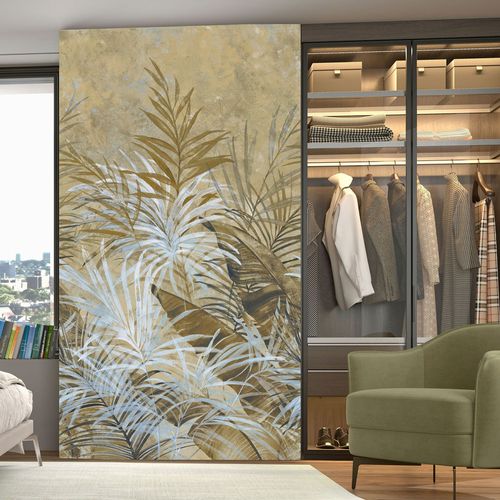 Wall mural Guido Maria Kretschmer leaf pattern beige grey