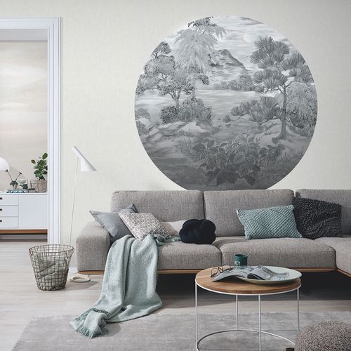 Wall mural round Guido Maria Kretschmer jungle grey