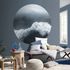 Wall mural round Guido Maria Kretschmer wave blue grey 4