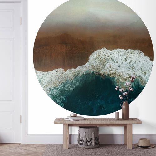 Wall mural round Guido Maria Kretschmer wave brown blue