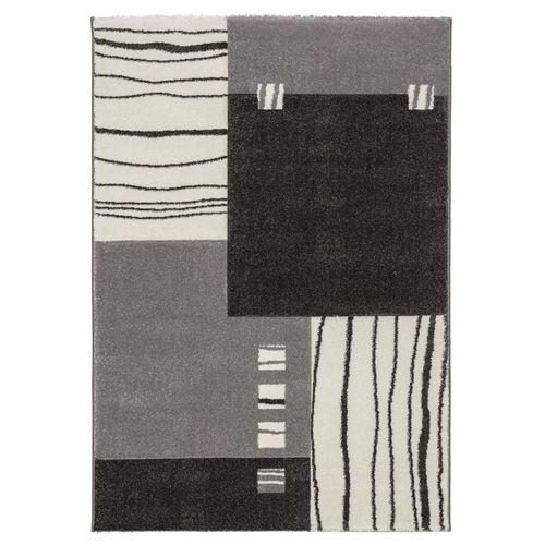 Designer carpet Florence graphic pattern gray black