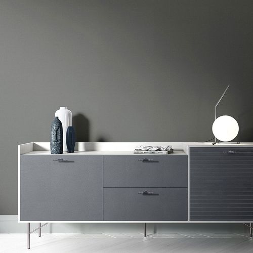Non-woven wallpaper Elle plain dark grey 10444-37