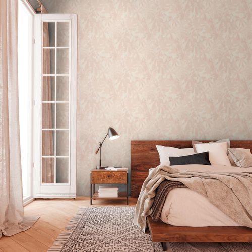Wallpaper Daniel Hechter floral leaves orange cream