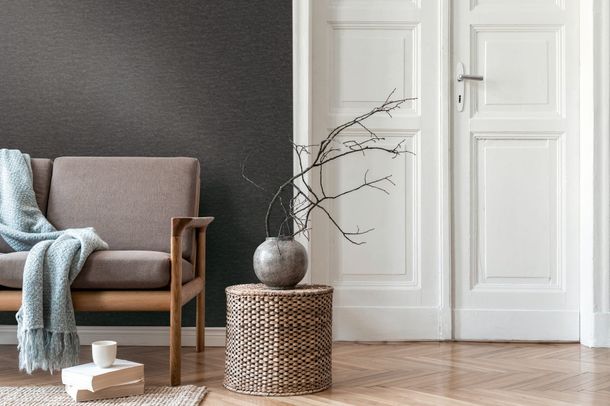 Wallpaper Daniel Hechter plaster look texture black
