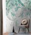 Photo wallpaper leaves concrete look grey green 39819-1 1