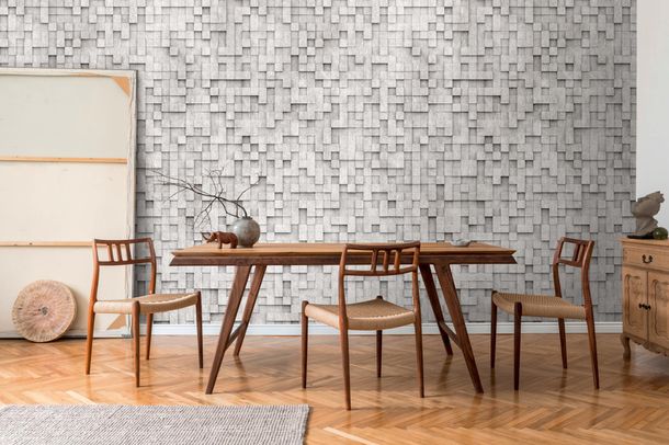 Photo wallpaper concrete graphic pattern grey 39843-1