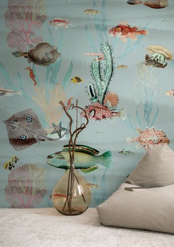 Photo wallpaper sea fish corals blue colourful 39872-1