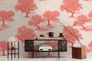 Photo wallpaper landscape trees cream red 39876-1 1