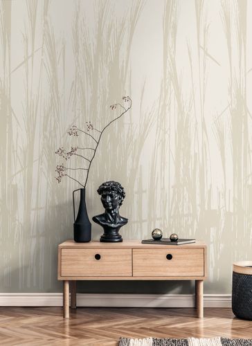 Photo wallpaper nature grasses reeds beige cream 39878-1
