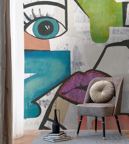 Photo Wallpaper Abstract Pop Art grey colourful 39888-1