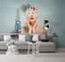 Photo Wallpaper Woman Floral Blue colourful 39911-1 1