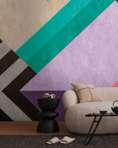 Photo Wallpaper Graphic Retro Purple Black colourful 39913-1