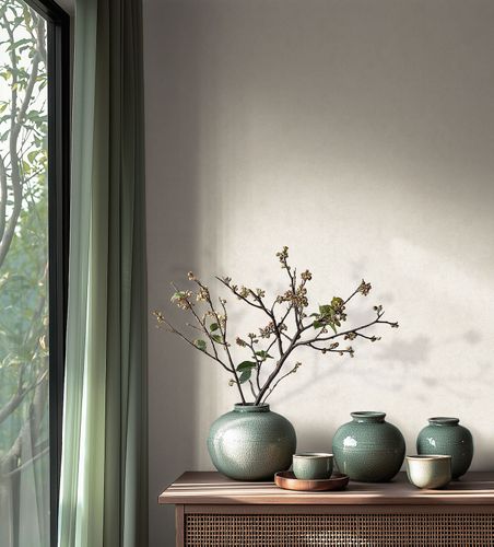 Non-woven wallpaper plaster look cream beige gloss 36924-8