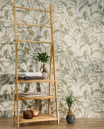 Non-woven wallpaper tropics cream green gold 78203-1