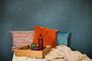 Non-woven wallpaper stone look blue gold metallic 78666-5 1