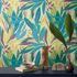 Non-woven wallpaper leaves graphic green blue 78209-2 1
