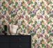 Non-woven wallpaper flowers tropical cream green 78210-1 1