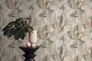 Non-woven wallpaper leaf pattern blue beige 78215-1 1