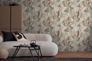 Non-woven wallpaper leaf pattern blue beige 78215-1 8