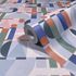 Non-woven wallpaper concrete look blue green orange 81647 4