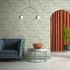 Non-woven wallpaper tile concrete look green grey 81657 4