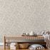 Non-woven wallpaper floral cream beige metallic 82441 3