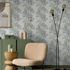 Non-woven wallpaper palm trees beige green grey 82457 3