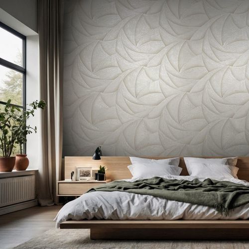 Non-woven wallpaper graphic cream pearl shine 35502