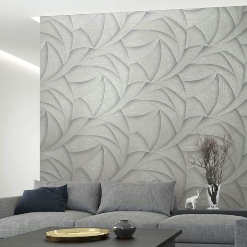 Non-woven wallpaper graphic abstract grey white gloss 35504