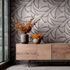 Non-woven wallpaper graphic grey silver metallic 35505 1