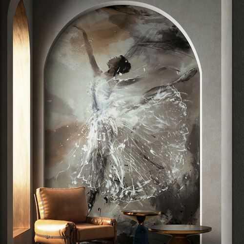 Photo wallpaper art ballerina grey brown 35097
