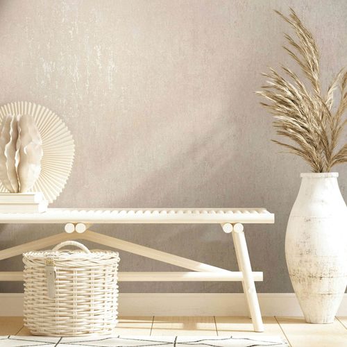 Non-woven wallpaper concrete look cream beige gloss 35145