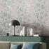 Non-woven wallpaper leaves white turquoise silver 82461 3