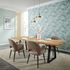 Non-woven wallpaper leaves turquoise cream glitter 10470-18 1
