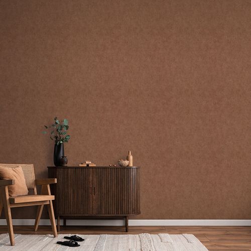 Non-woven wallpaper plain copper metallic 10473-48