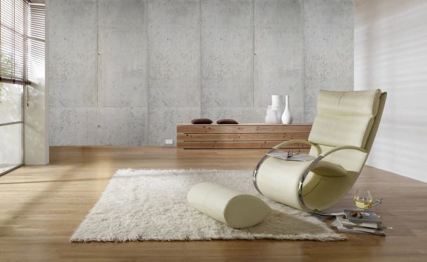 Photo Non-Woven Wallpaper concrete cream grey