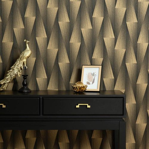 Wallpaper Guido Maria Kretschmer 3D effect black gold