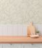 Non-woven wallpaper floral leaves cream grey 79090-3 5