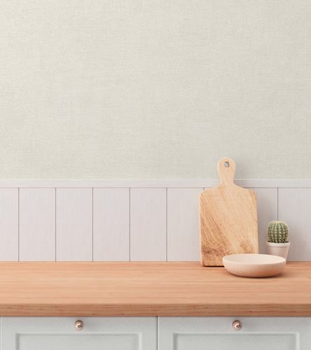 Non-woven wallpaper plaster look plain cream white 79091-3