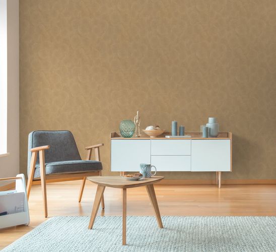 Non-woven wallpaper circles brown gold metallic 79093-3