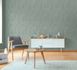 Non-woven wallpaper leaves green silver metallic 79096-5 8