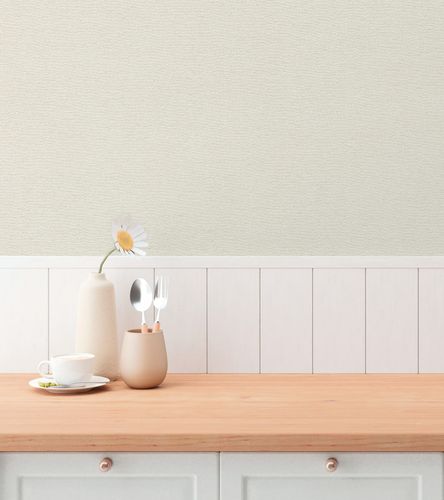 Non-woven wallpaper plain texture modern cream grey 79097-3